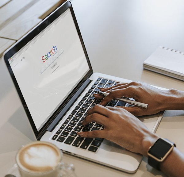 Woman searching on a website Paid Search