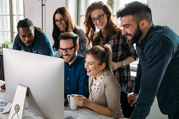 people looking at website Great website designs