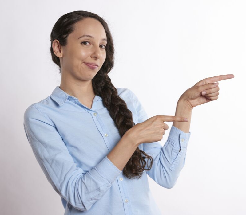 businesswoman pointing businesswoman pointing