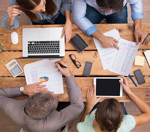 Business people working on desk