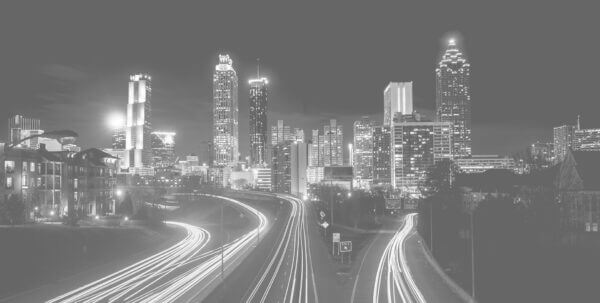 Atlanta skyline at night, high contrast